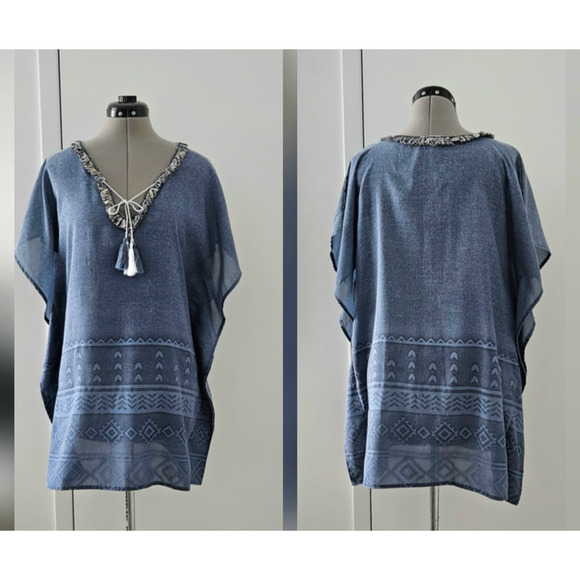 SURF GYPSY chic travel resort swimwear swim caftan kaftan coverup cover-up s - Picture 2 of 7